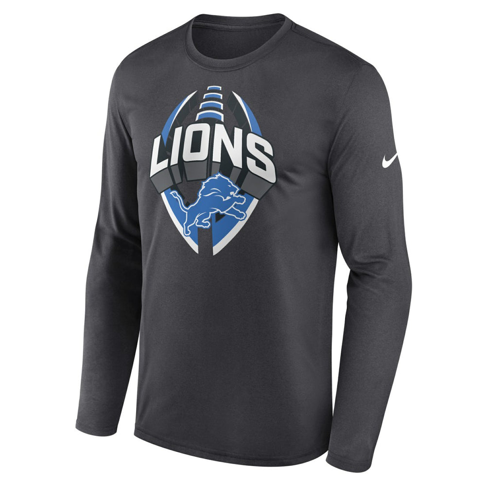 Detroit Lions Primetime Legend Icon Performance Long Sleeve T-Shirt Anthracite | Nike for Sale