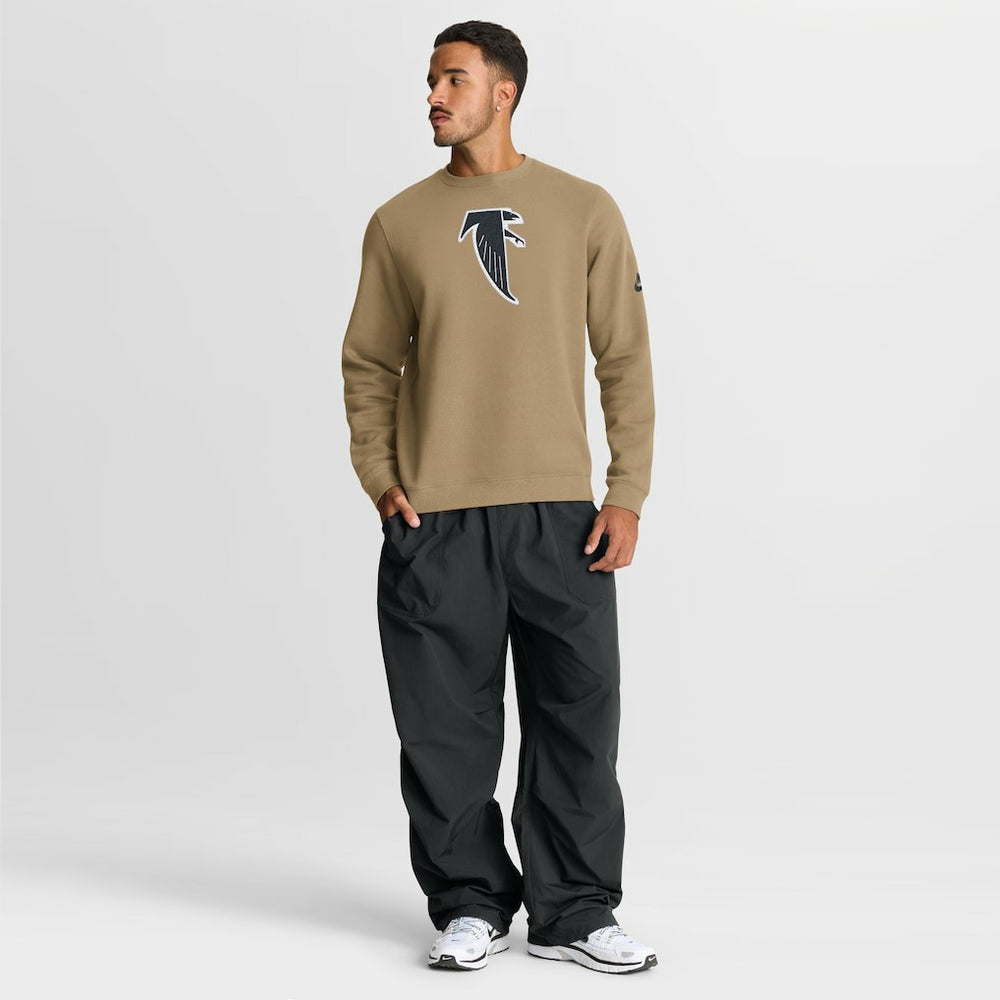 Atlanta Falcons Swing Pass Rewind Club Pullover Sweatshirt Tan | Nike for Sale