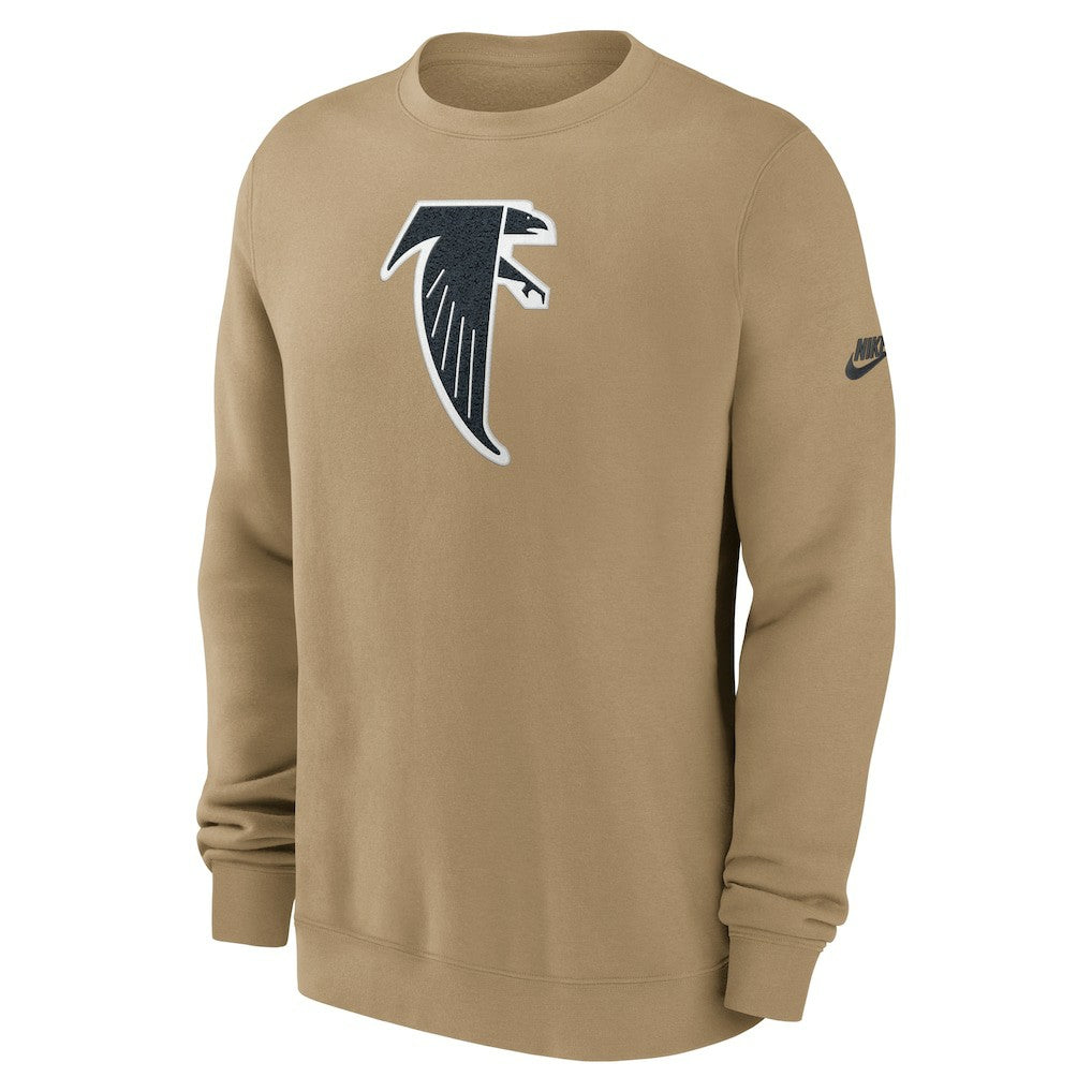 Atlanta Falcons Swing Pass Rewind Club Pullover Sweatshirt Tan | Nike for Sale