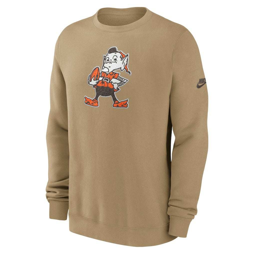 Cleveland Browns Swing Pass Rewind Club Pullover Sweatshirt Brown | Nike for Sale