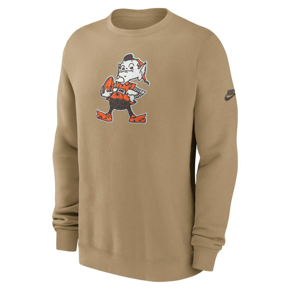 Cleveland Browns Swing Pass Rewind Club Pullover Sweatshirt Brown | Nike for Sale