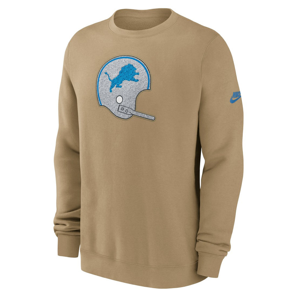 Detroit Lions Swing Pass Rewind Club Pullover Sweatshirt Tan | Nike for Sale
