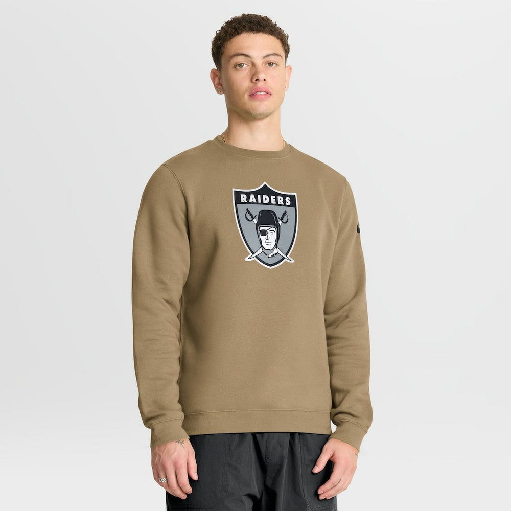 Las Vegas Raiders Swing Pass Rewind Club Pullover Sweatshirt Tan | Nike for Sale