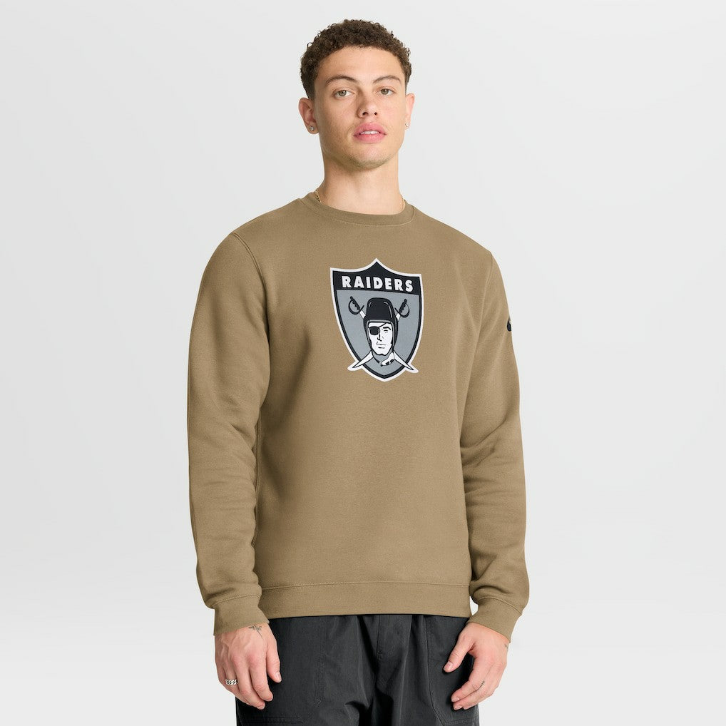 Las Vegas Raiders Swing Pass Rewind Club Pullover Sweatshirt Tan | Nike for Sale
