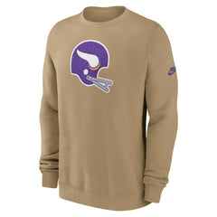Minnesota Vikings Swing Pass Rewind Club Pullover Sweatshirt Tan | Nike for Sale