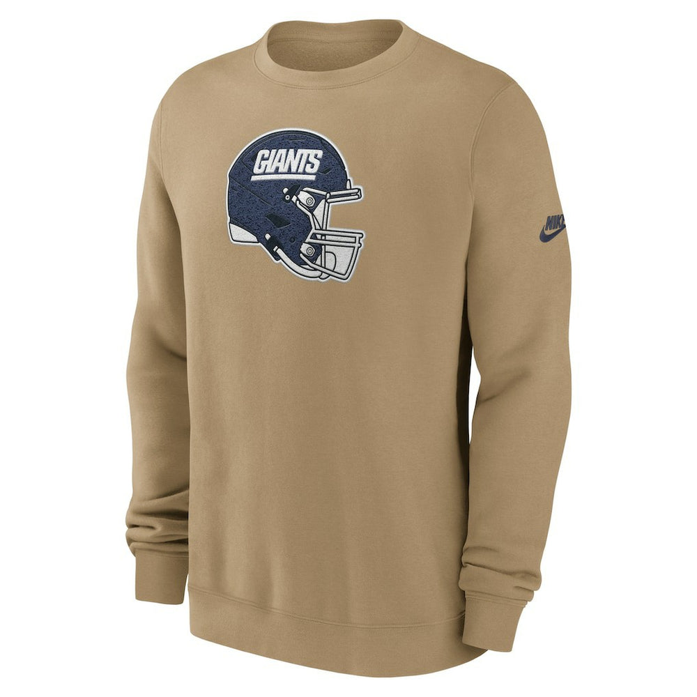 New York Giants Swing Pass Rewind Club Pullover Sweatshirt Tan | Nike for Sale