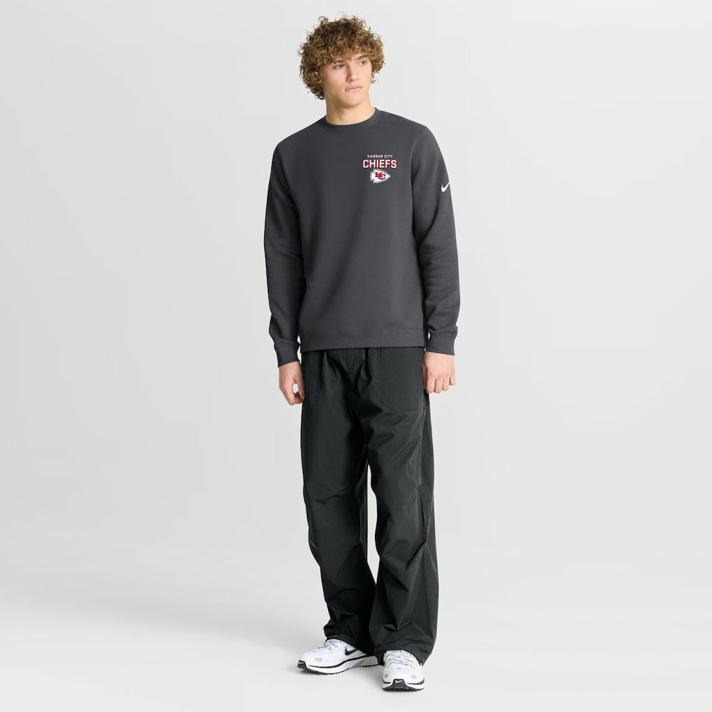 Kansas City Chiefs Primetime Club Fleece Pullover Sweatshirt Anthracite | Nike for Sale