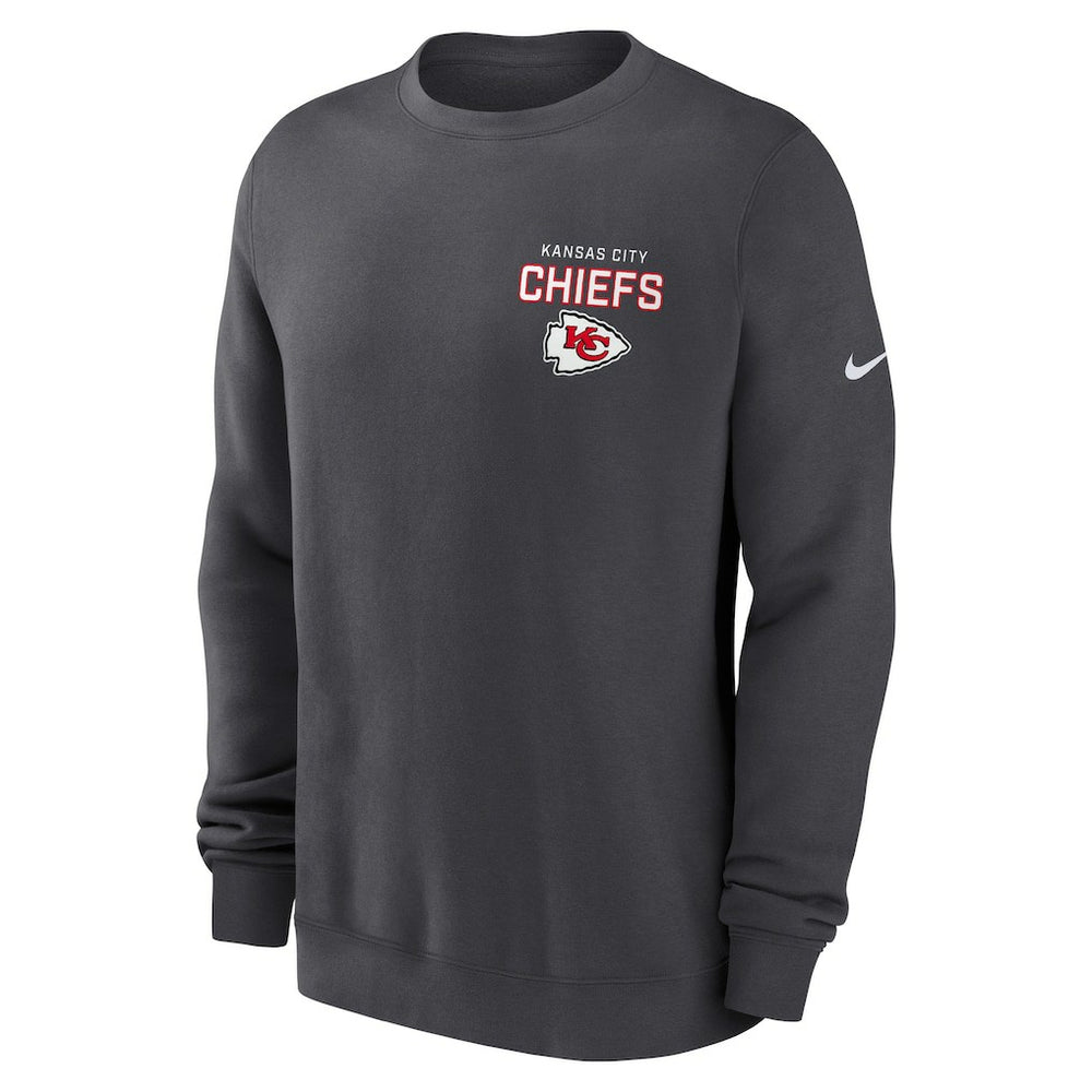 Kansas City Chiefs Primetime Club Fleece Pullover Sweatshirt Anthracite | Nike for Sale
