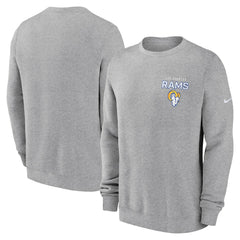 Los Angeles Rams Primetime Club Fleece Pullover Sweatshirt Heather Gray | Nike for Sale