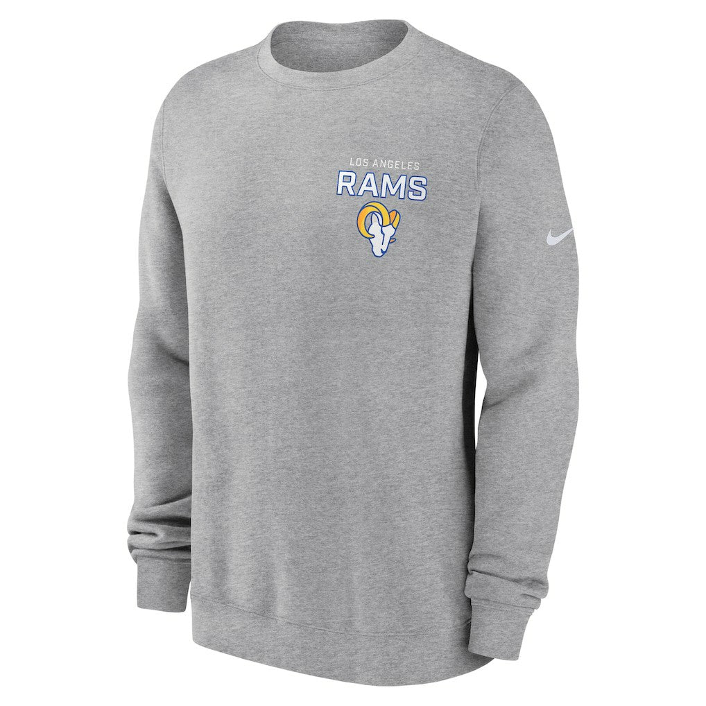 Los Angeles Rams Primetime Club Fleece Pullover Sweatshirt Heather Gray | Nike for Sale