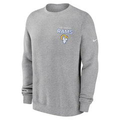 Los Angeles Rams Primetime Club Fleece Pullover Sweatshirt Heather Gray | Nike for Sale