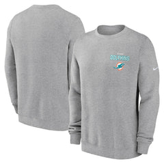 Miami Dolphins Primetime Club Fleece Pullover Sweatshirt Heather Gray | Nike for Sale