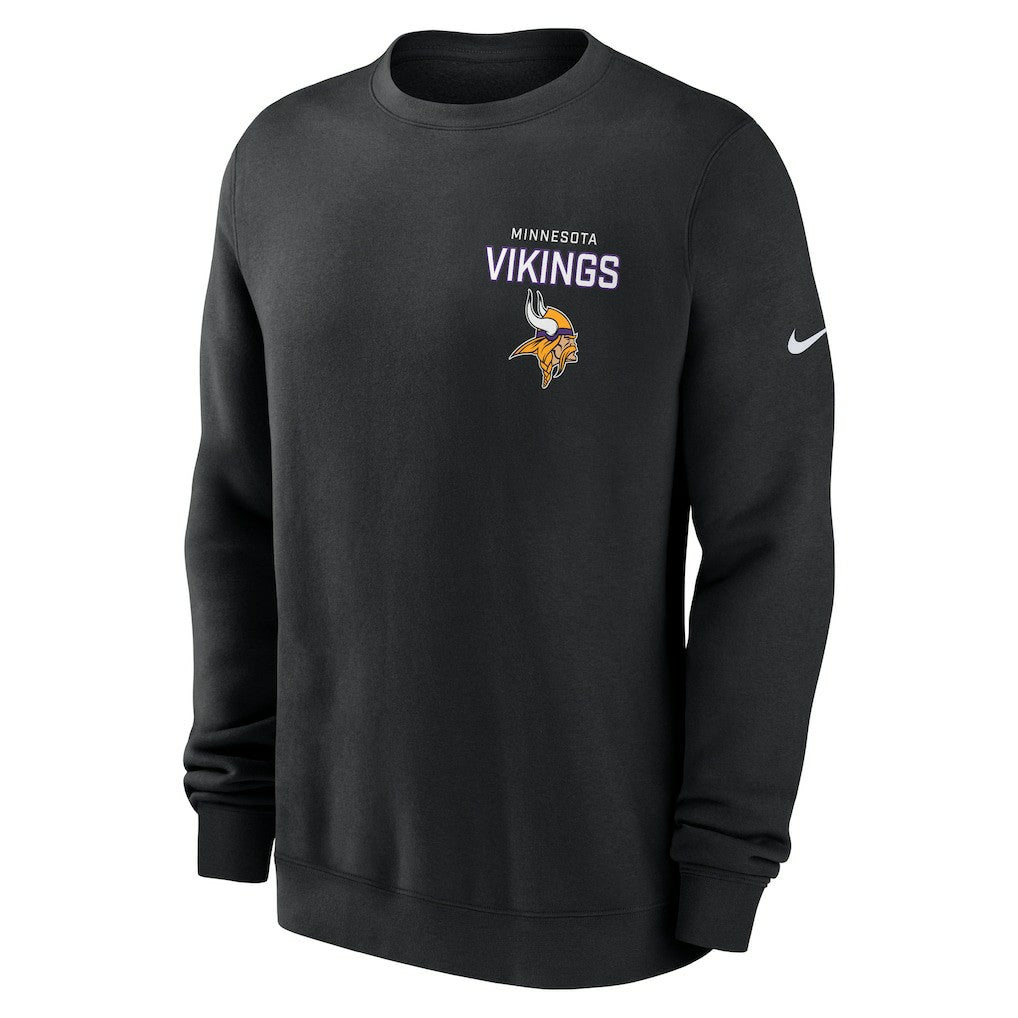 Minnesota Vikings Primetime Club Fleece Pullover Sweatshirt Black | Nike for Sale