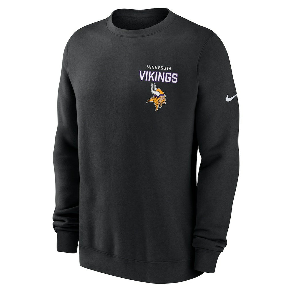 Minnesota Vikings Primetime Club Fleece Pullover Sweatshirt Black | Nike for Sale