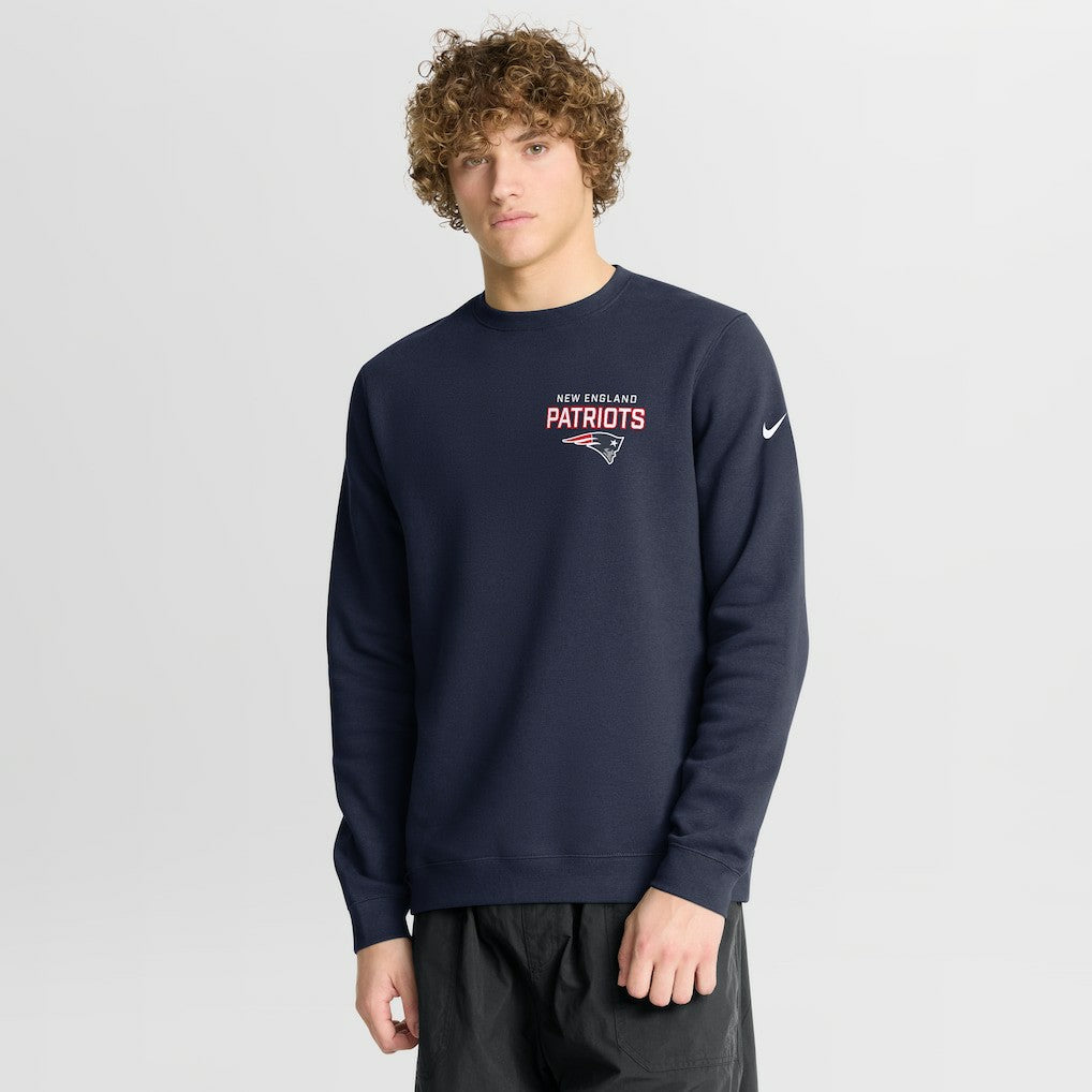 New England Patriots Primetime Club Fleece Pullover Sweatshirt Navy | Nike for Sale