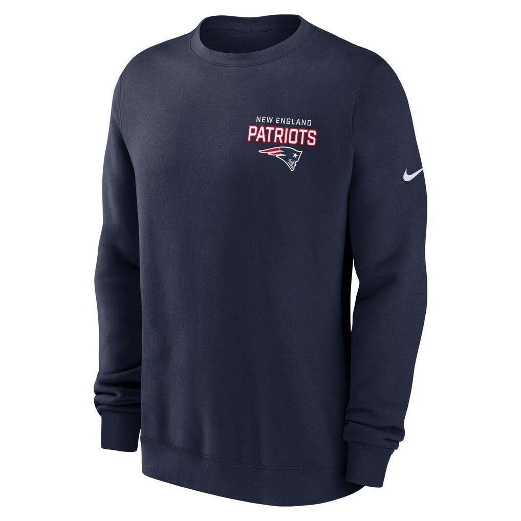New England Patriots Primetime Club Fleece Pullover Sweatshirt Navy | Nike for Sale