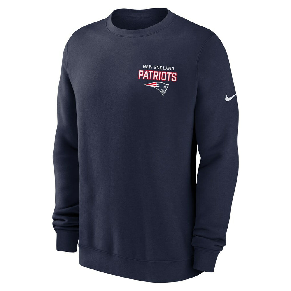 New England Patriots Primetime Club Fleece Pullover Sweatshirt Navy | Nike for Sale