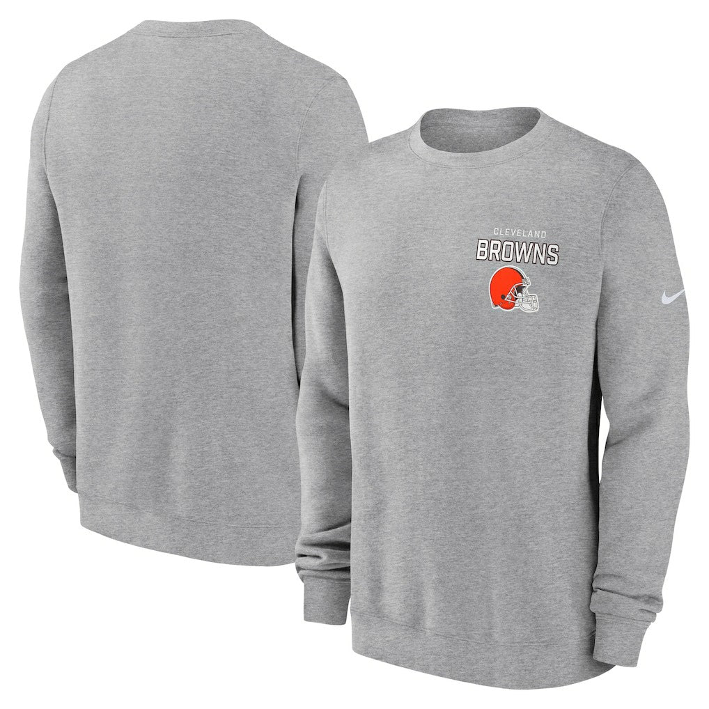 Cleveland Browns Primetime Club Fleece Pullover Sweatshirt Heather Gray | Nike for Sale