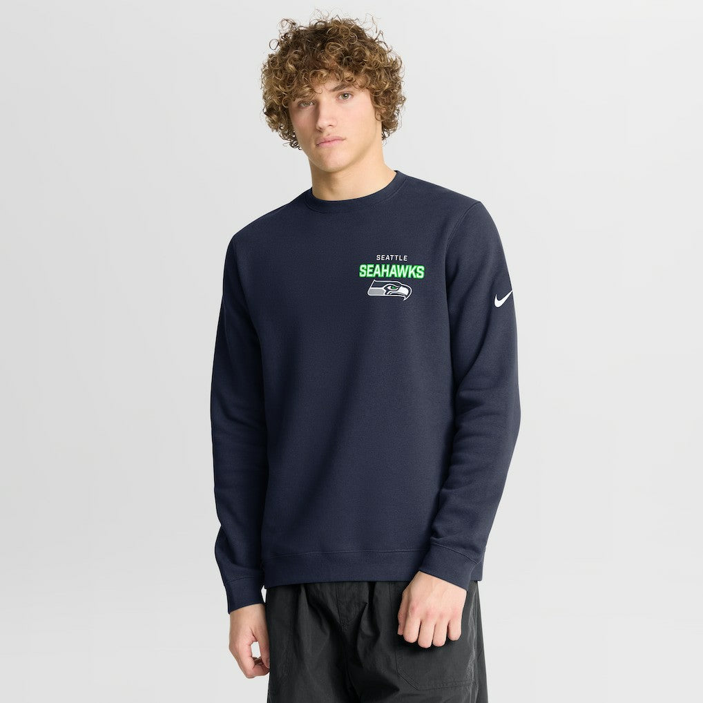 Seattle Seahawks Primetime Club Fleece Pullover Sweatshirt College Navy | Nike for Sale