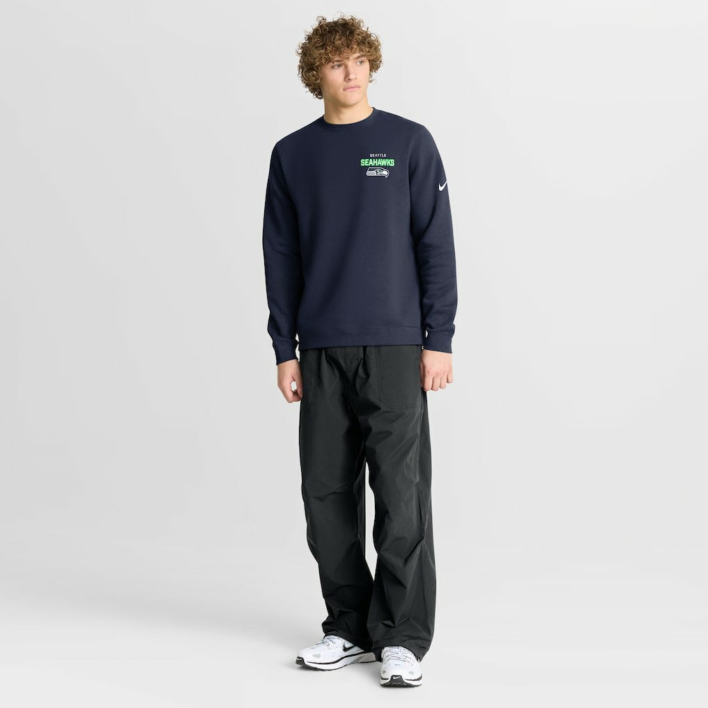 Seattle Seahawks Primetime Club Fleece Pullover Sweatshirt College Navy | Nike for Sale