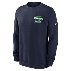 Seattle Seahawks Primetime Club Fleece Pullover Sweatshirt College Navy | Nike for Sale