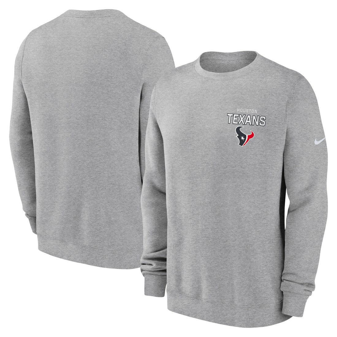 Houston Texans Primetime Club Fleece Pullover Sweatshirt Heather Gray | Nike for Sale