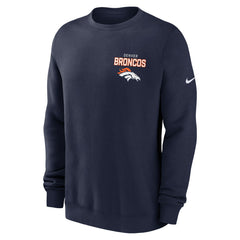 Denver Broncos Primetime Club Fleece Pullover Sweatshirt Navy | Nike for Sale