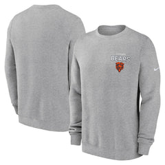 Chicago Bears Primetime Club Fleece Pullover Sweatshirt Heather Gray | Nike for Sale