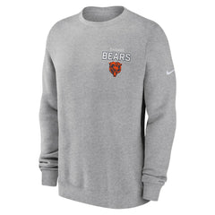 Chicago Bears Primetime Club Fleece Pullover Sweatshirt Heather Gray | Nike for Sale