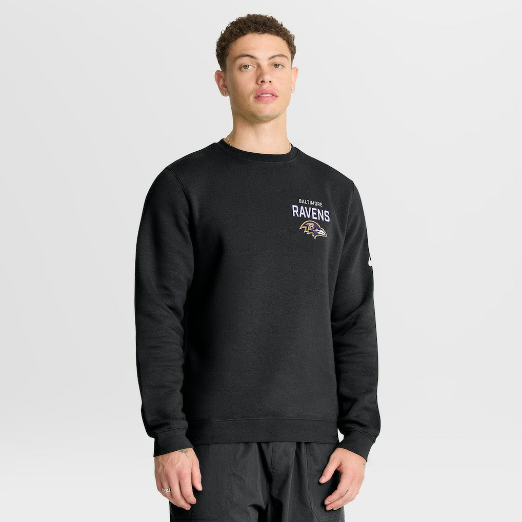 Baltimore Ravens Primetime Club Fleece Pullover Sweatshirt Black | Nike for Sale