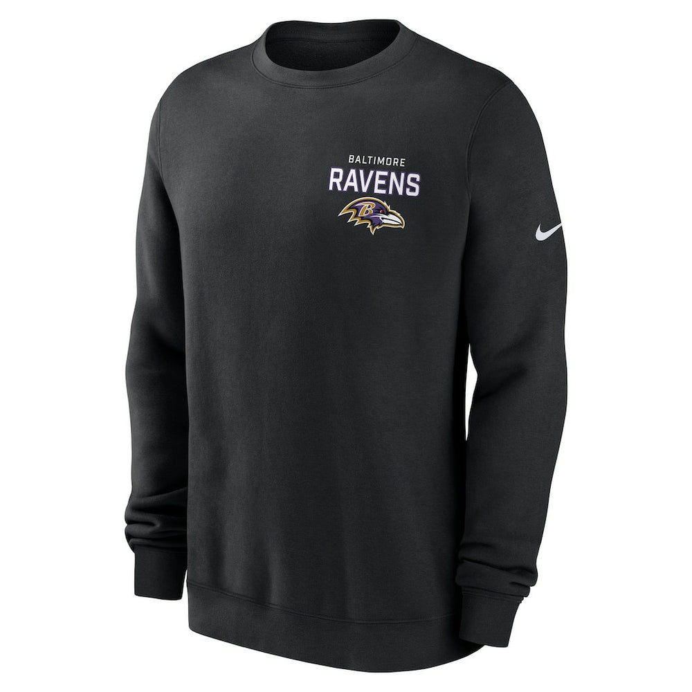 Baltimore Ravens Primetime Club Fleece Pullover Sweatshirt Black | Nike for Sale
