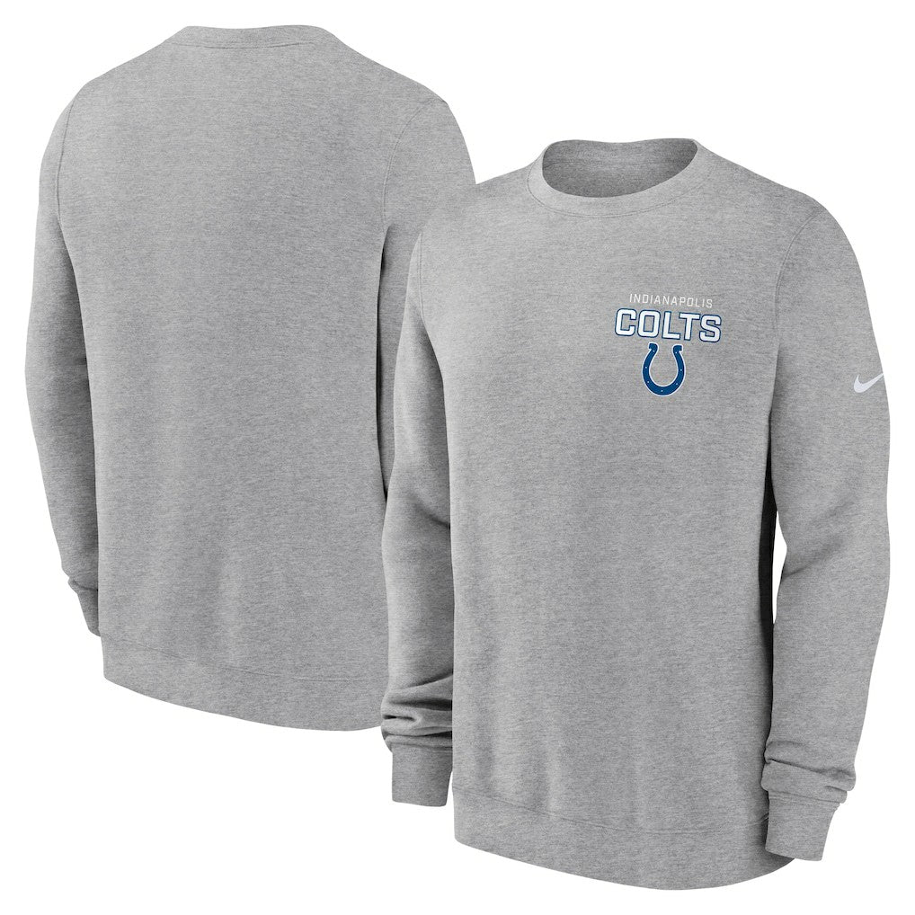 Indianapolis Colts Primetime Club Fleece Pullover Sweatshirt Heather Gray | Nike for Sale