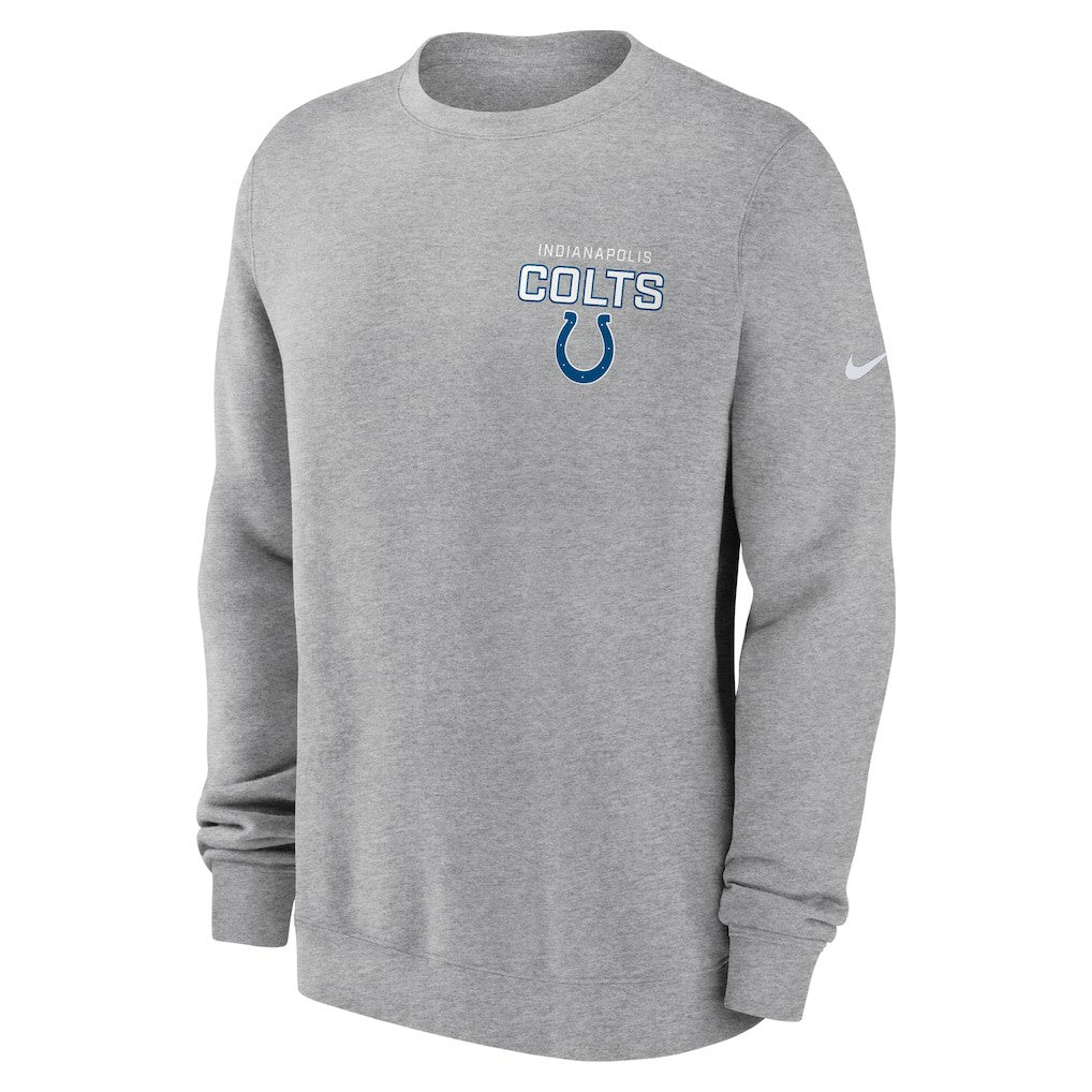 Indianapolis Colts Primetime Club Fleece Pullover Sweatshirt Heather Gray | Nike for Sale
