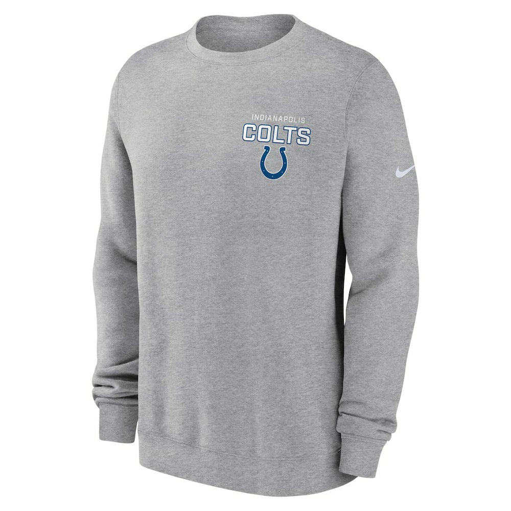 Indianapolis Colts Primetime Club Fleece Pullover Sweatshirt Heather Gray | Nike for Sale