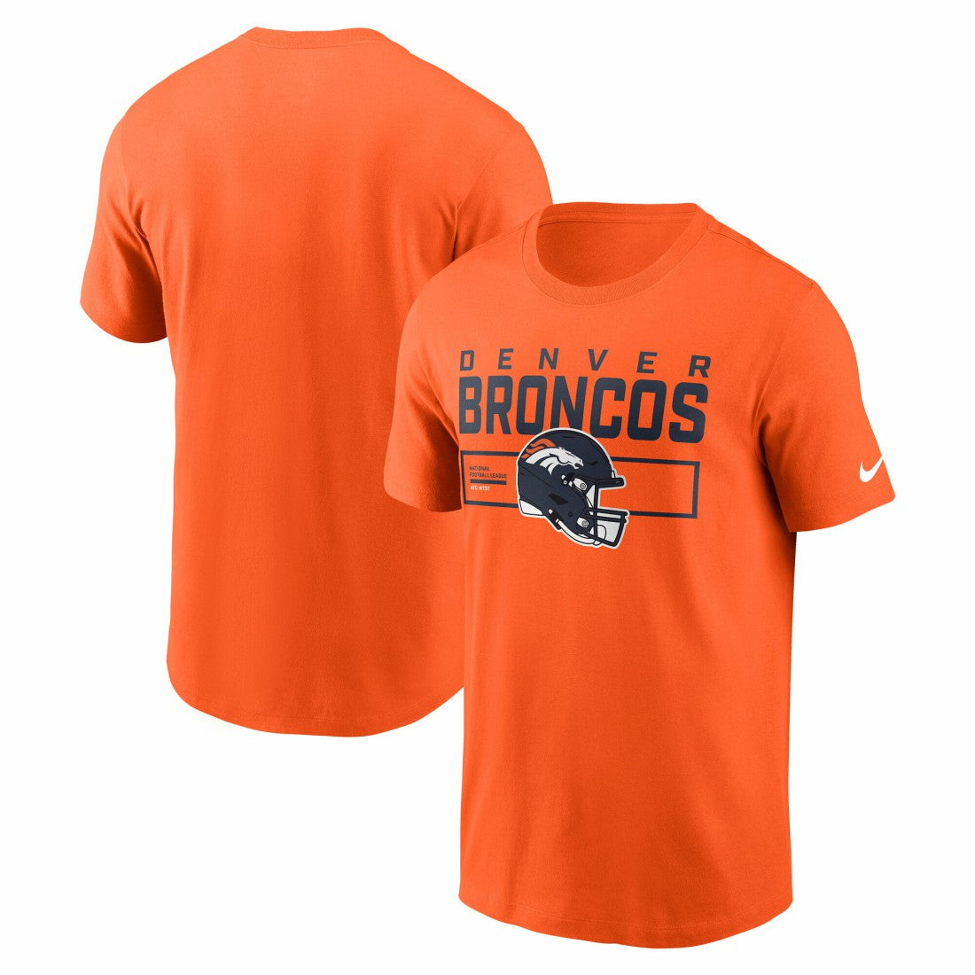 Denver Broncos Primetime Helmet Essential T-Shirt Orange | Nike for Sale