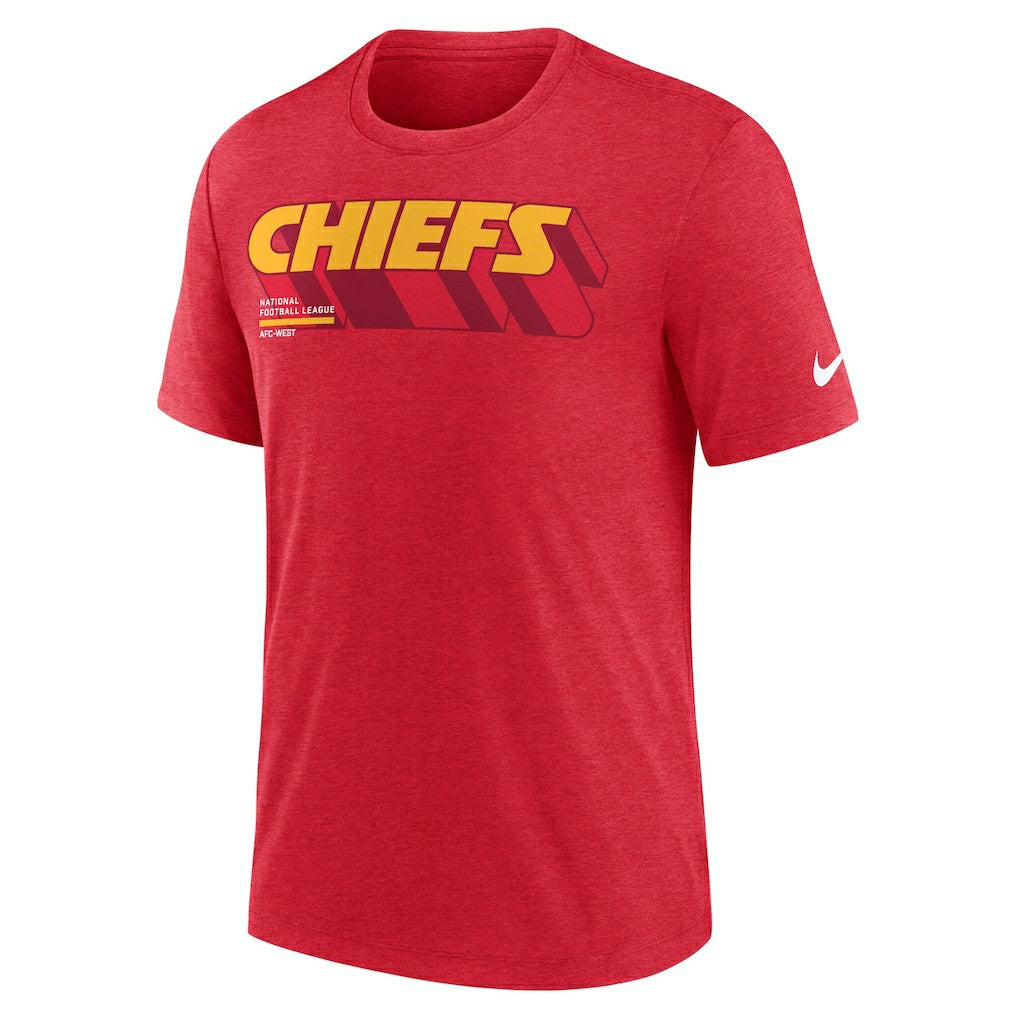 Kansas City Chiefs Long Pass Tri-Blend T-Shirt Heather Red | Nike for Sale