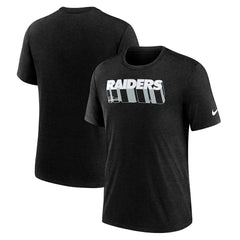 Las Vegas Raiders Long Pass Tri-Blend T-Shirt Heather Black | Nike for Sale