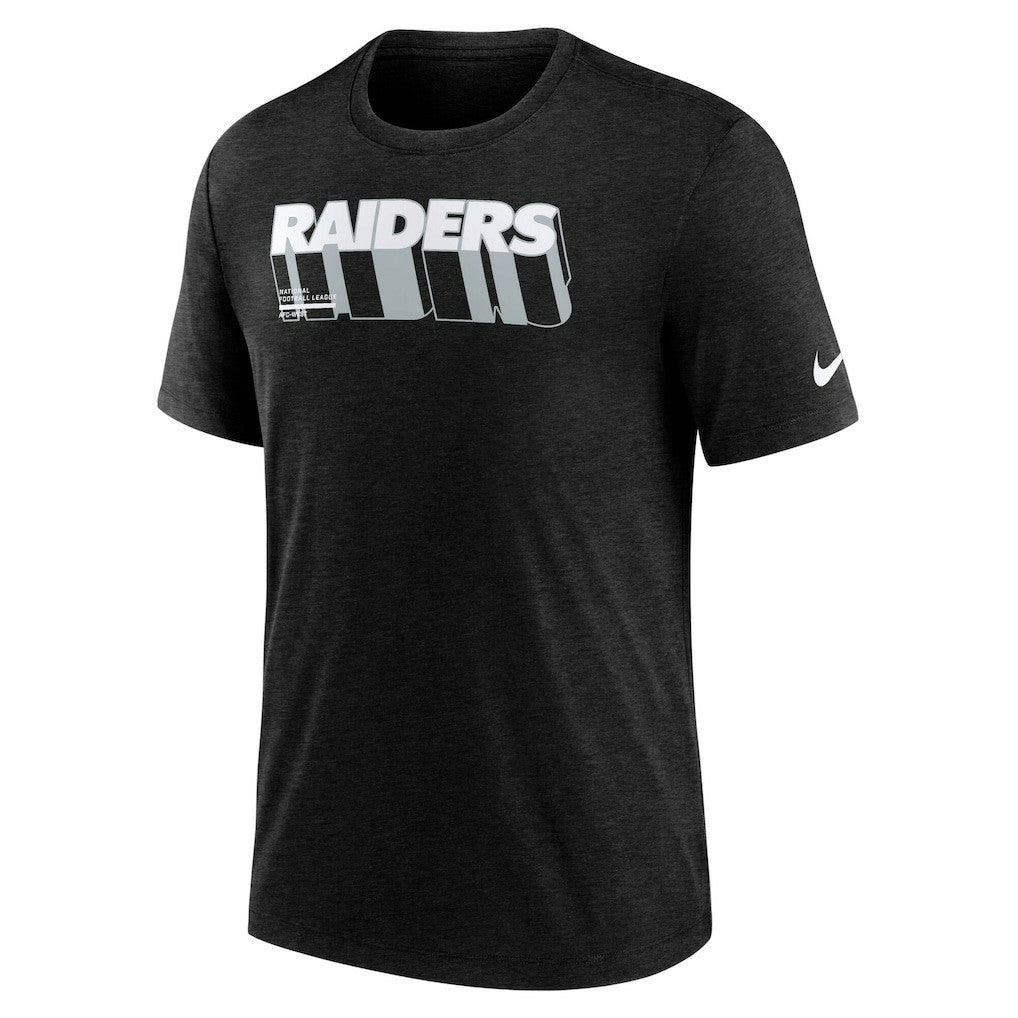 Las Vegas Raiders Long Pass Tri-Blend T-Shirt Heather Black | Nike for Sale