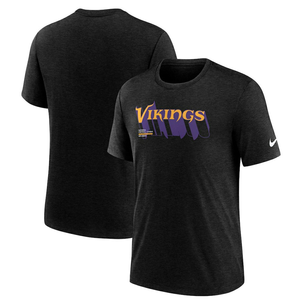 Minnesota Vikings Long Pass Tri-Blend T-Shirt Heather Black | Nike for Sale