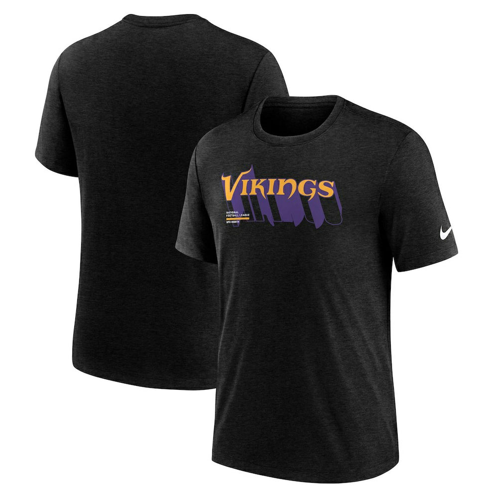 Minnesota Vikings Long Pass Tri-Blend T-Shirt Heather Black | Nike for Sale