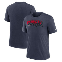New England Patriots Long Pass Tri-Blend T-Shirt Heather Navy | Nike for Sale
