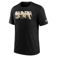 New Orleans Saints Long Pass Tri-Blend T-Shirt Heather Black | Nike for Sale