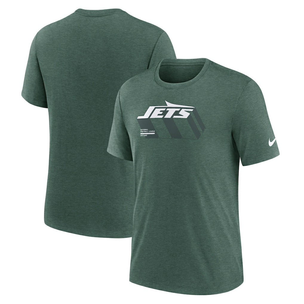 New York Jets Long Pass Tri-Blend T-Shirt Heather Green | Nike for Sale