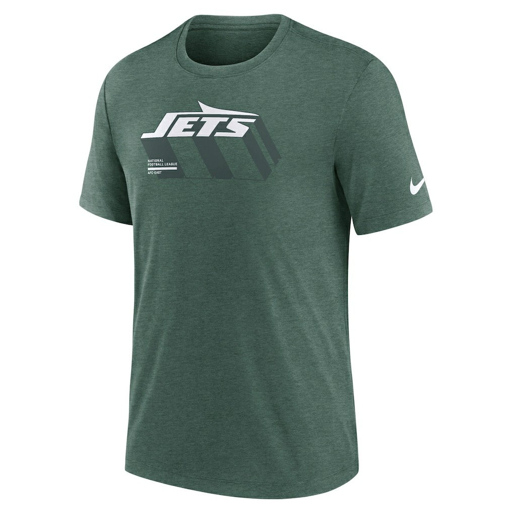 New York Jets Long Pass Tri-Blend T-Shirt Heather Green | Nike for Sale