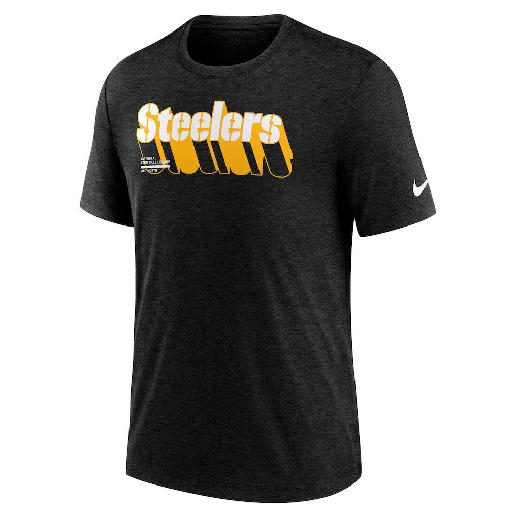 Pittsburgh Steelers Long Pass Tri-Blend T-Shirt Heather Navy | Nike for Sale
