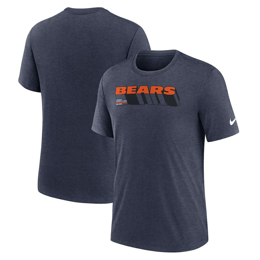 Chicago Bears Long Pass Tri-Blend T-Shirt Heather Navy | Nike for Sale