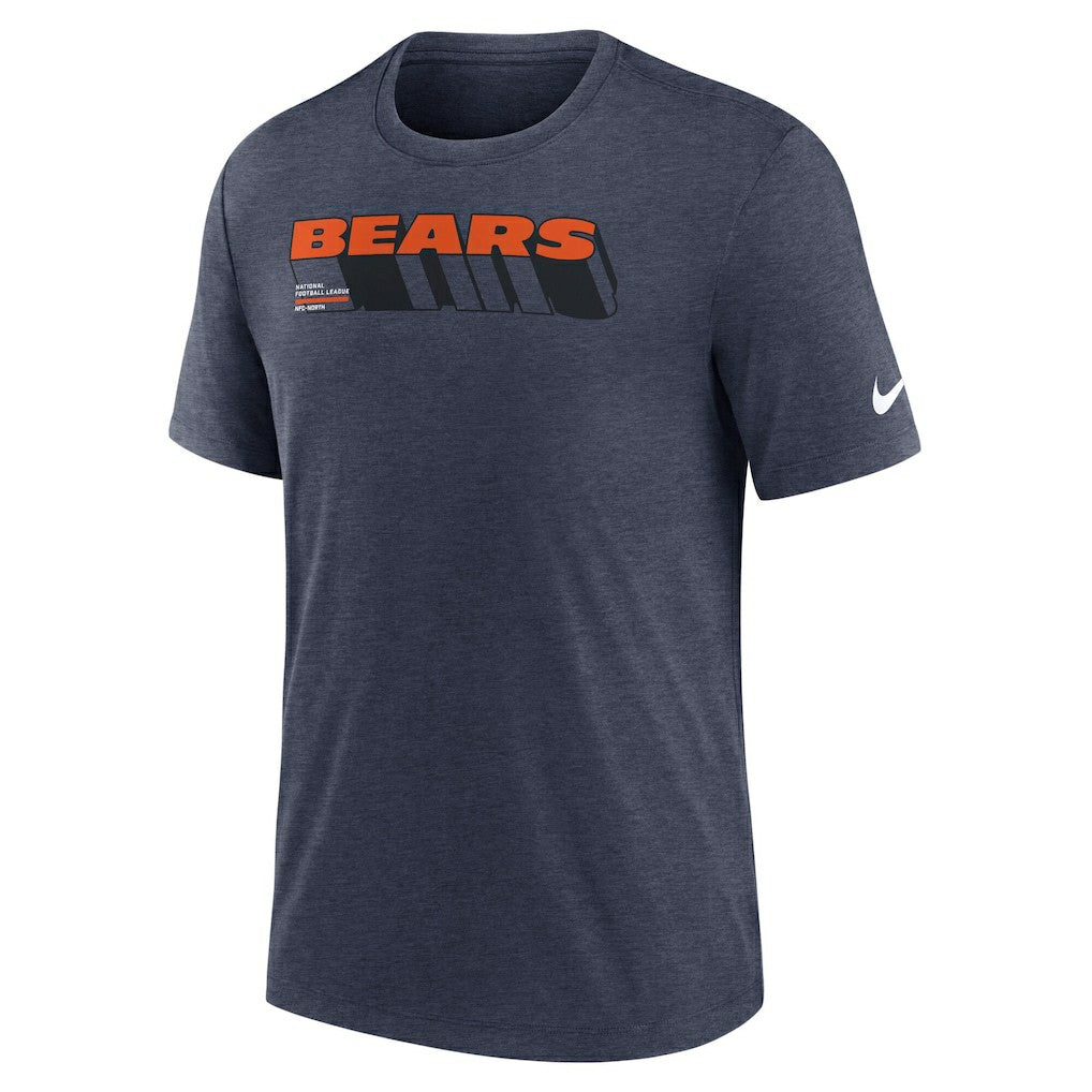 Chicago Bears Long Pass Tri-Blend T-Shirt Heather Navy | Nike for Sale