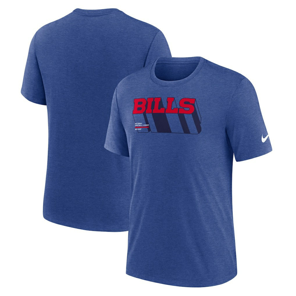 Buffalo Bills Long Pass Tri-Blend T-Shirt Heather Royal | Nike for Sale