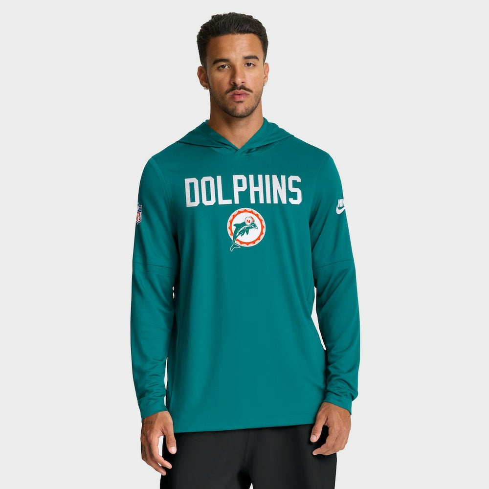 Miami Dolphins Big & Tall Alt Pack Dri-FIT Long Sleeve Hoodie T-Shirt  Aqua | Nike for Sale