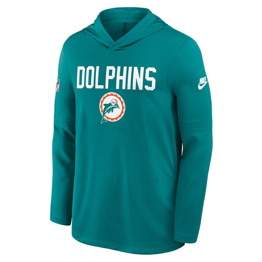 Miami Dolphins Big & Tall Alt Pack Dri-FIT Long Sleeve Hoodie T-Shirt  Aqua | Nike for Sale